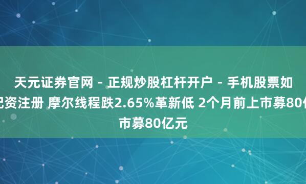 天元证券官网 - 正规炒股杠杆开户 - 手机股票如何配资注册 摩尔线程跌2.65%革新低 2个月前上市募80亿元