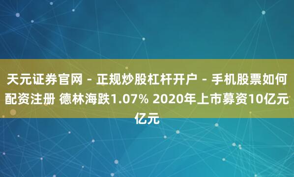 天元证券官网 - 正规炒股杠杆开户 - 手机股票如何配资注册 德林海跌1.07% 2020年上市募资10亿元